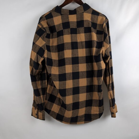 Eddie Bauer Men's Brown/Black Plaid Flannel Button Up Shirt Chest Pocket, Size M - Picture 2 of 7